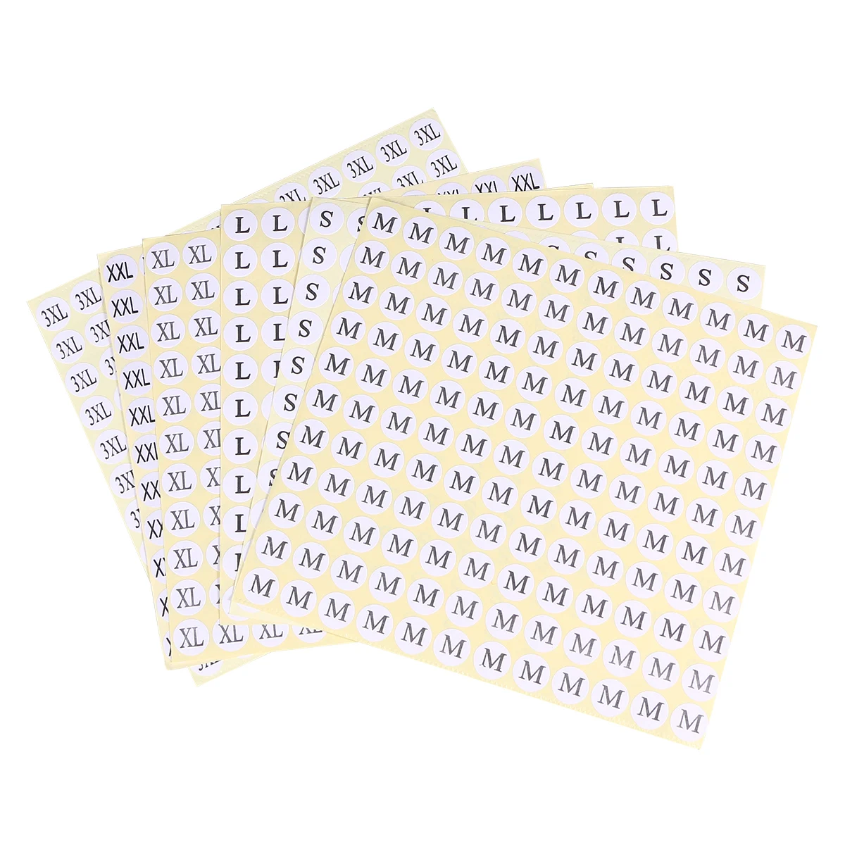 

6 Packs Round Size Stickers L XL XXL XXXL Self Adhesive Clothing Labels for Apparel Inventory Folder Bag ganization Bulk