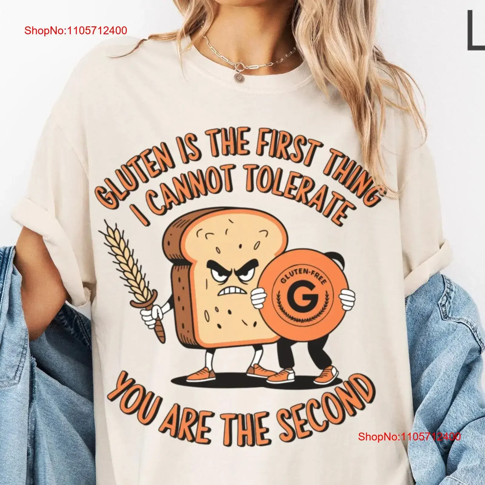 T-shirt humoristique sans gluten, sarcaste, pour les gourmands, sensibilisation anti-cœliac, vintage, délavé, respirant