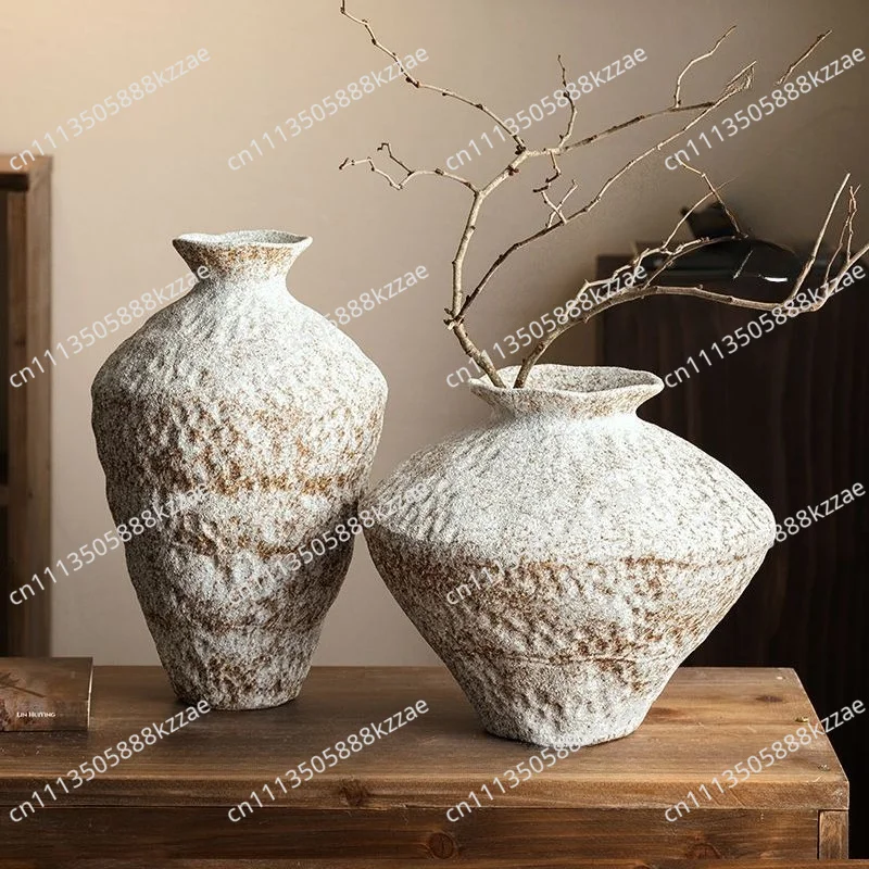 Ceramic Vase Wabi Sabi Style Vintage Vase for Home Decor, Zen Buddhist Decor, Oriental Flower Arrangement Vase for Living Room