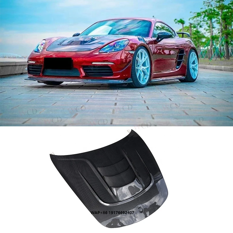 

Dry Carbon Fiber TK Style Front Hood Bonnet forPorsche Cayman 718 981 2018+ Front Hood Car Accessories