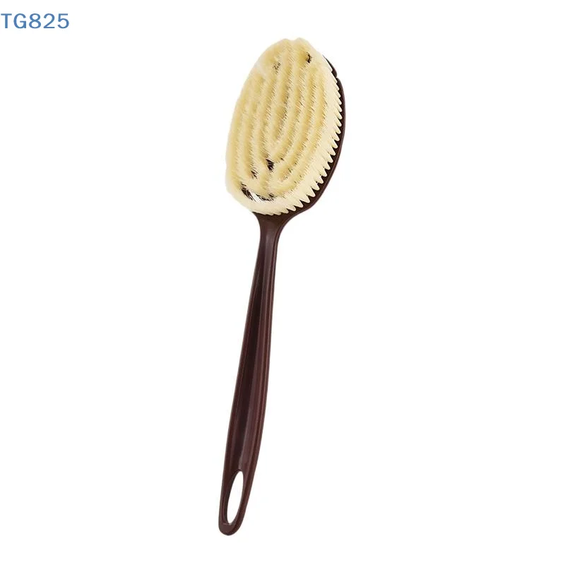 

【AN】【AN】1Pcs Body Massage Brush 2 In 1 Long Handle Back Scrubber Natural Coconut Bristle Wet Dry Bath Brush