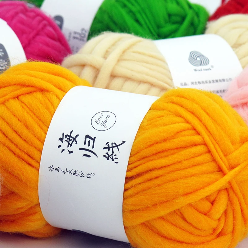 50g/roll Wool Rod Needle Coarse Fabric Icelandic Plush Wool Sweater Chunky Wool Yarn Bulky Arm Knitting Scarf Hat Changing Line