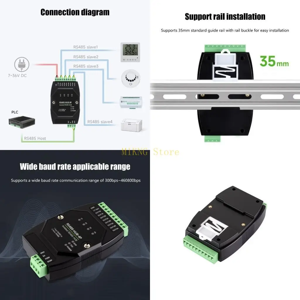 

4 Channel RS485 Divider Echoer Industrial Strong Plan and Electrical Isolation best sale