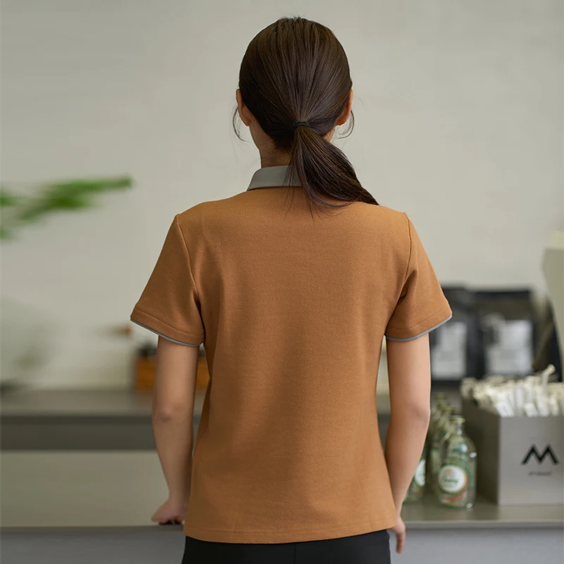 Women Waiter Short Sleeve Uniform Hotel Catering Work Clothes Hot Pot Workwear Canteen Costume Restaurant Garments Bar Overalls