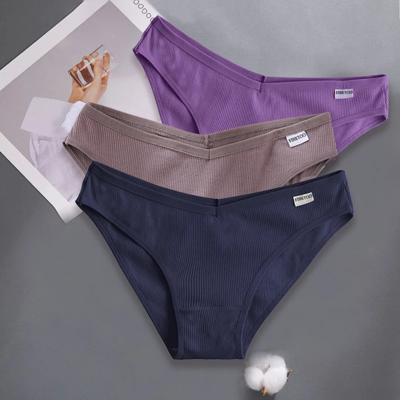 Finetoo 3 teile/satz M-XXL Frauen sexy Baumwolle Höschen Unterwäsche weibliche Unterhosen Frau Slips Baumwolle Höschen Mädchen intimates Dessous