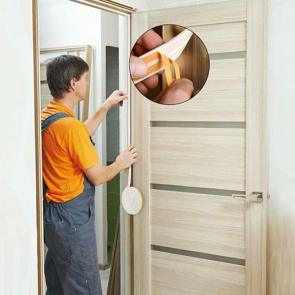 5/10M Self Adhesive Window Door Seal Strip Foam Draught Excluder Soundproof Anti Collision
