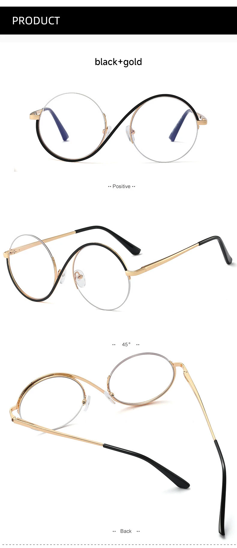 Neue Mode Runde Anti Blaues Licht Gläser Frauen Transparente Linsen Brillen Männer Marke Designer Brillen – Detail 10