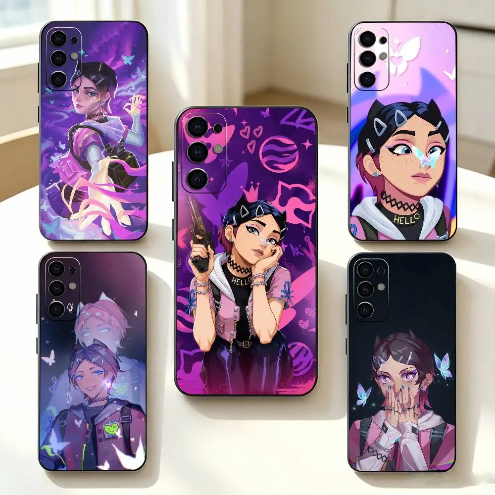 

Popular V-Valorant C-Clove Game Phone Case For Samsung S25,S24,S21,S22,S23,S30,Ultra,S20,Plus,Fe,Soft Silicone Black Cover