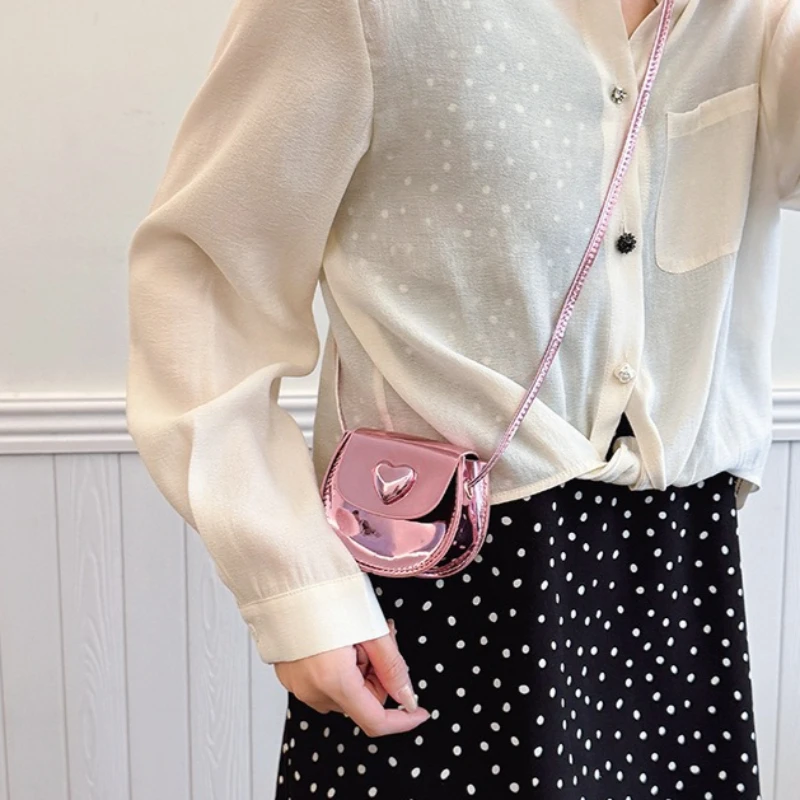 New Mirror Lipstick Purse Mini Pu Crossbody Bag for Girls Kids Small Shoulder Bag Cute Coin Key Earphone Bag