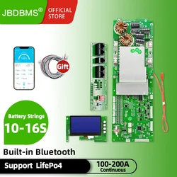 JBDBMS Home Energy Storage LiFePO4 16S 100A 200A ESS Battery Management System BMS with LCD CAN UART RS485 Buzzer Smart BMS