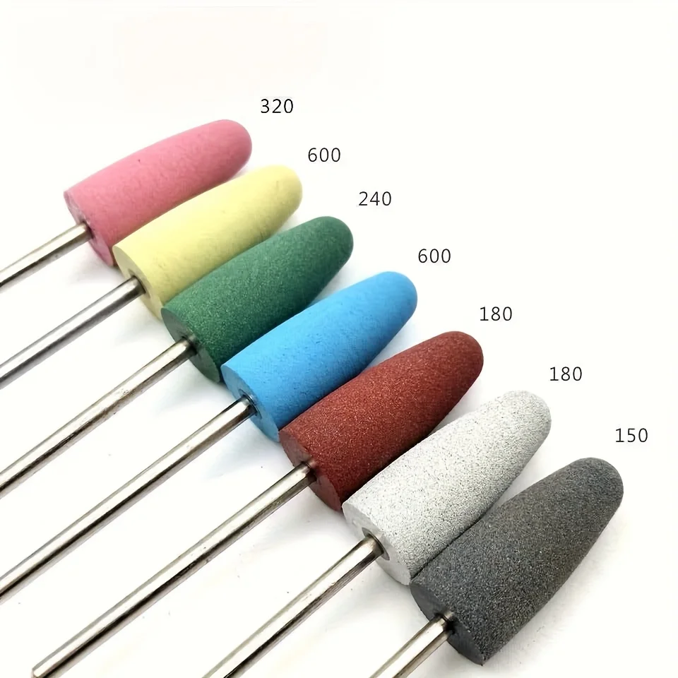 1Pcs Silicone Pedicure Drill Bit, 3/32 Inch Rotary Drill Bit, Suitable for Nail Drill Accessories, Foot Polishing Tool