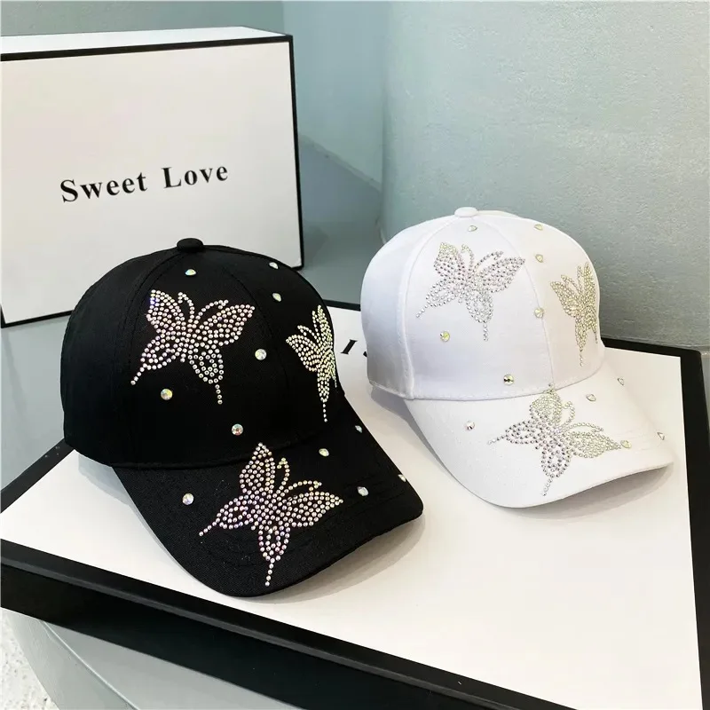 Women's Baseball Cap - Summer Sun Hat With Butterfly Design, Uv Protection, Adjustable Snapback For Outdoor Activities