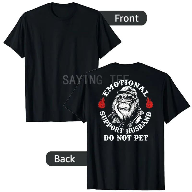 Y2k Skeleton Monkey Goth Aesthetic Spruch-T-Shirt Lustiges Emotional Support Husband Do Not Pet Streetwear T-Shirt Neuheit Persönlichkeit – Detail 4