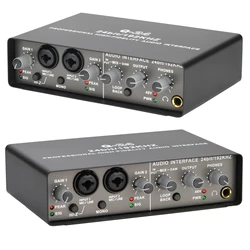 Professional Audio Interface Sound Card with Monitoring Electric Guitar Live Recording Audio Extractor For Studio Singing Q24