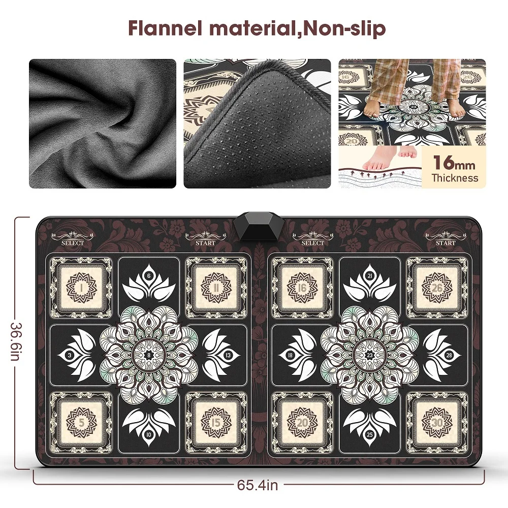 حصيرة الرقص لعبة للتلفاز/الكمبيوتر الأسرة الرياضة استشعار الحركة لعبة مزدوج المستخدم مع اثنين من تحكم مقبض لاسلكي عدم الانزلاق منصات اليوغا