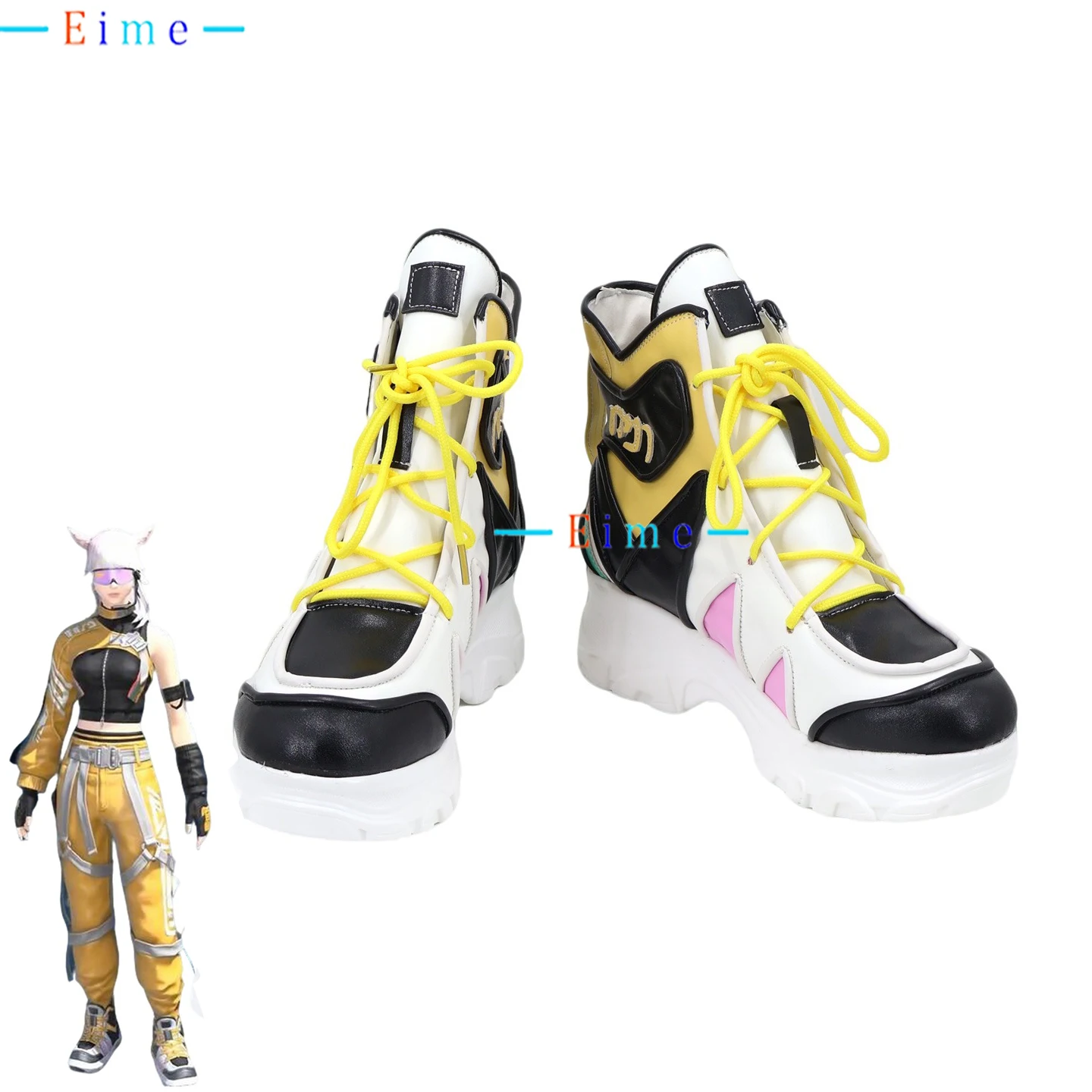 FF14 A2 コスプレ靴 PU レザー靴ハロウィンカーニバルブーツアニメアクセサリーコスプレ小道具カスタムメイド