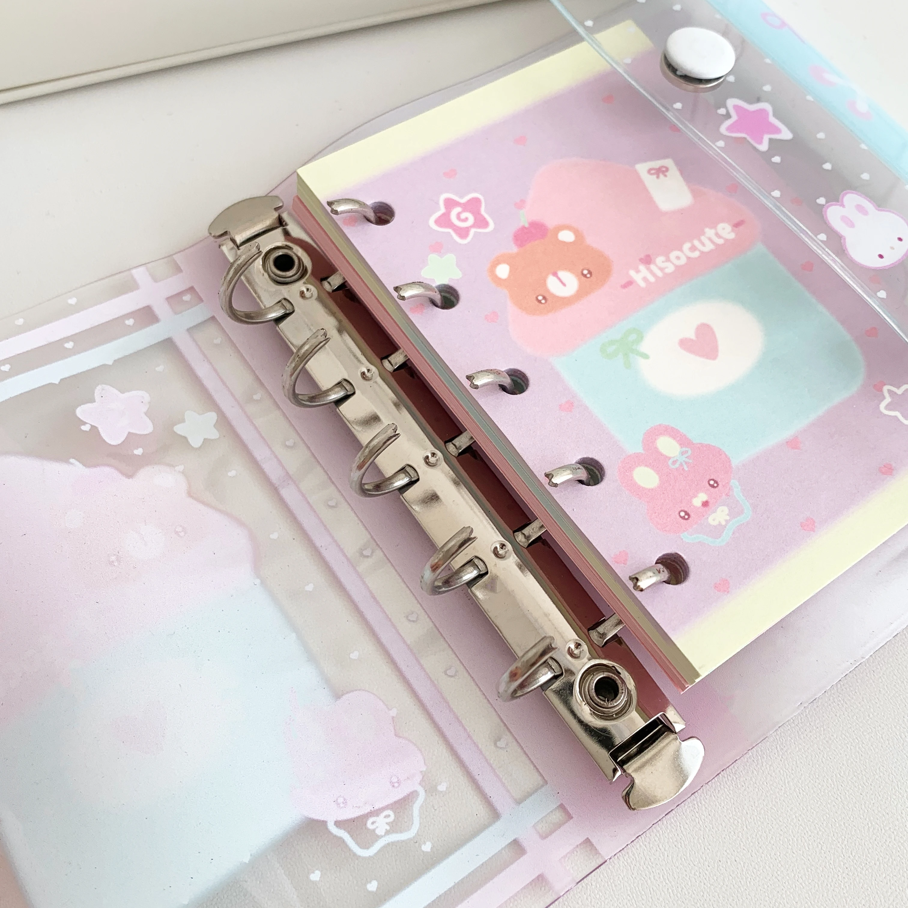 Kawaii M5 Binder Notebook With Refill Paper Cute Bear Mini Schedule Book School Stationary Notepad