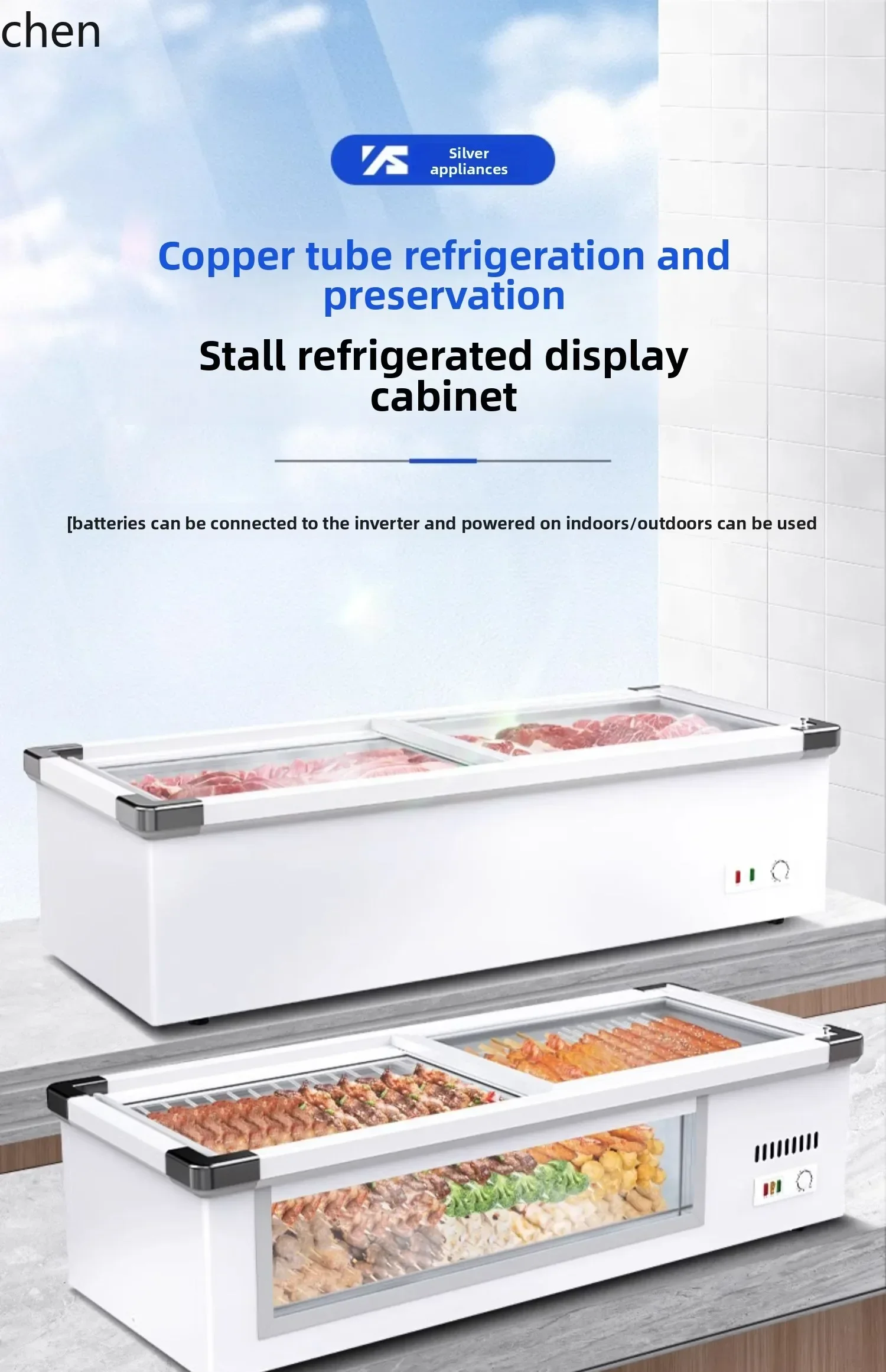 cc25 night market stall mobile refrigerator tricycle desktop refrigerated and fresh-keeping display cabinet