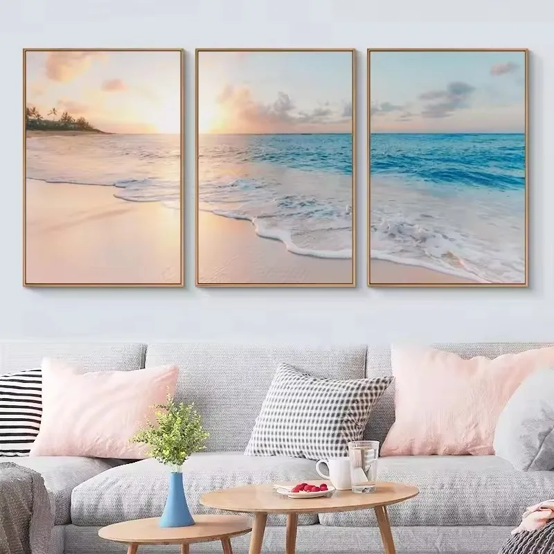 Pósteres e impresiones de paisajes marinos naturales, pintura en lienzo moderna, imagen artística de pared para decoración del hogar y sala de estar