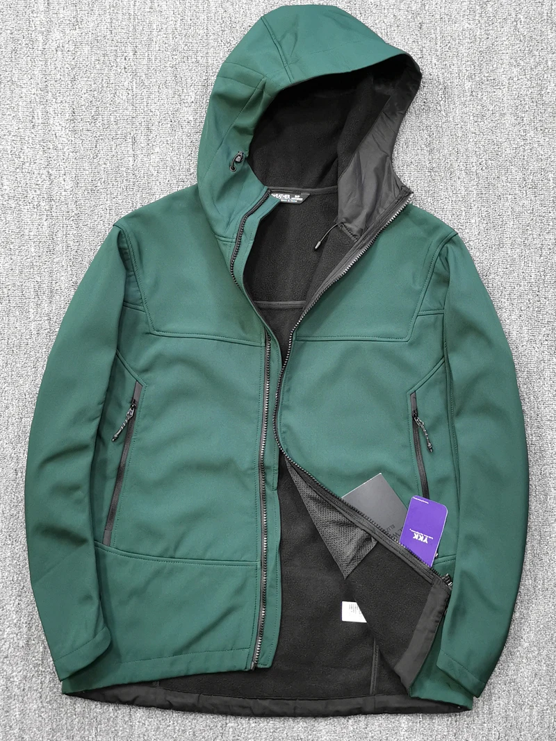 

Мужская куртка-софтшелл с флисовой подкладкой, 3D-кроем, капюшоном и молнией, осенне-зимняя, для активного отдыха, повседневная, свободного кроя