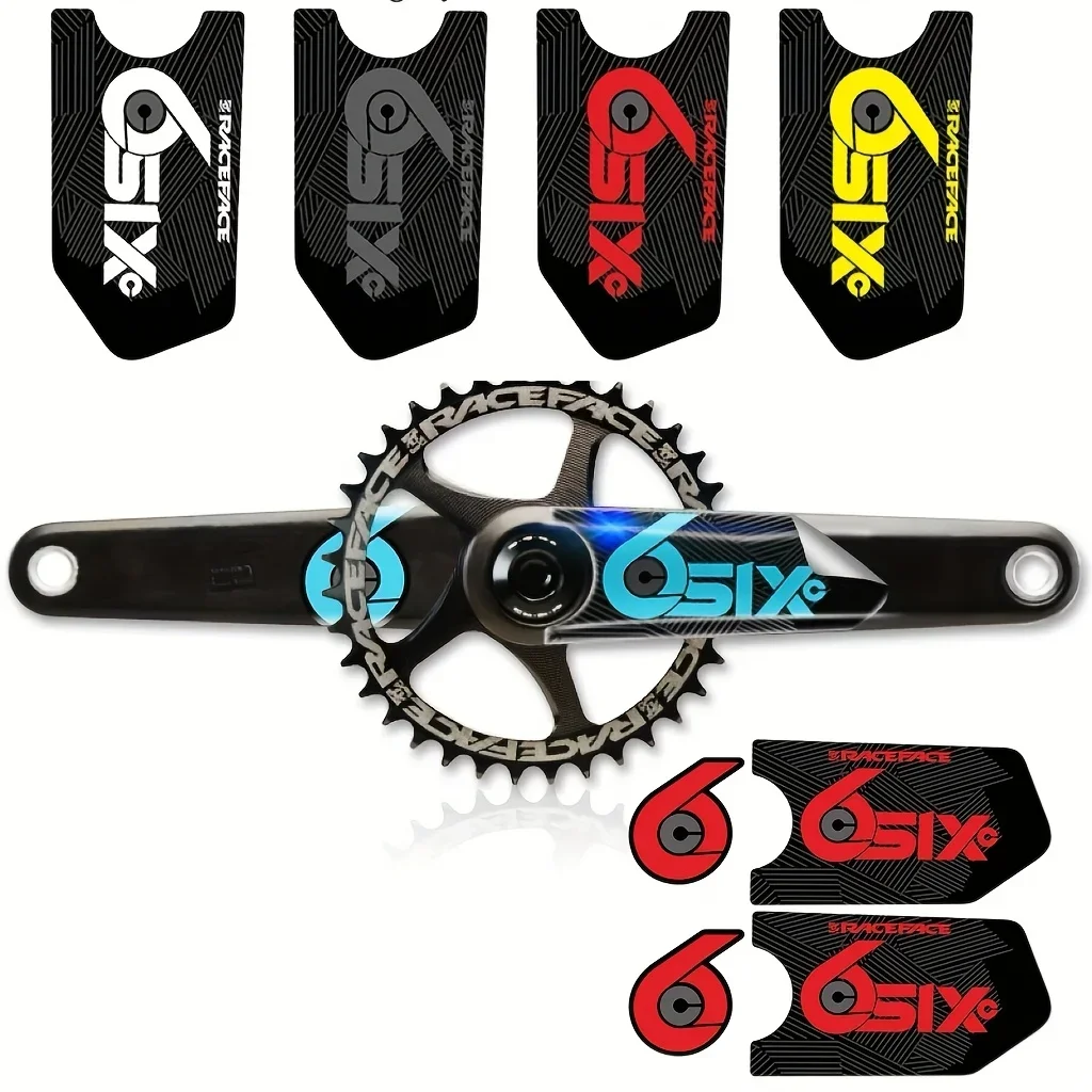 2Pcs 2D Flat C-Crank Hexagon Stickers, Durable Decals for Bike Chainring & Motorcycle Helmet Decor