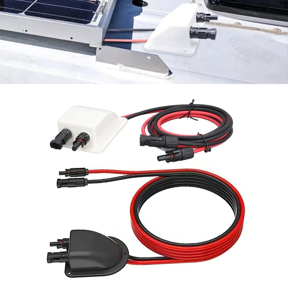 Solar Dual Cable Entry System With IP68 Waterproof Gasket For RV Roof Solar Panels Yacht Deck Solar Setups Extension Cord For 2m
