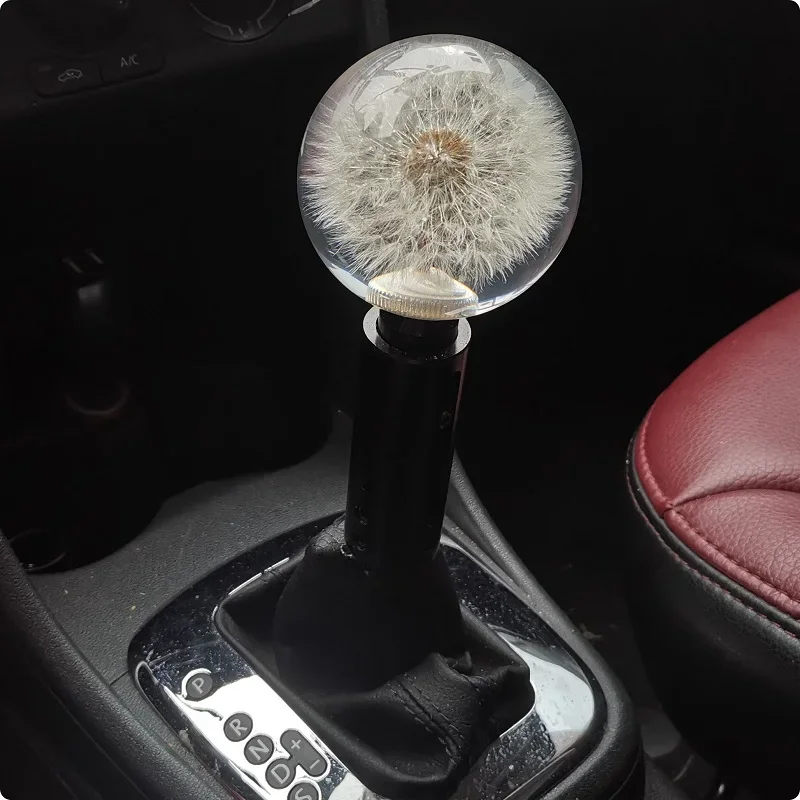 

Real Flower White Dandelion Crystal Bubble Shift Gear Knob Diameter 70mm