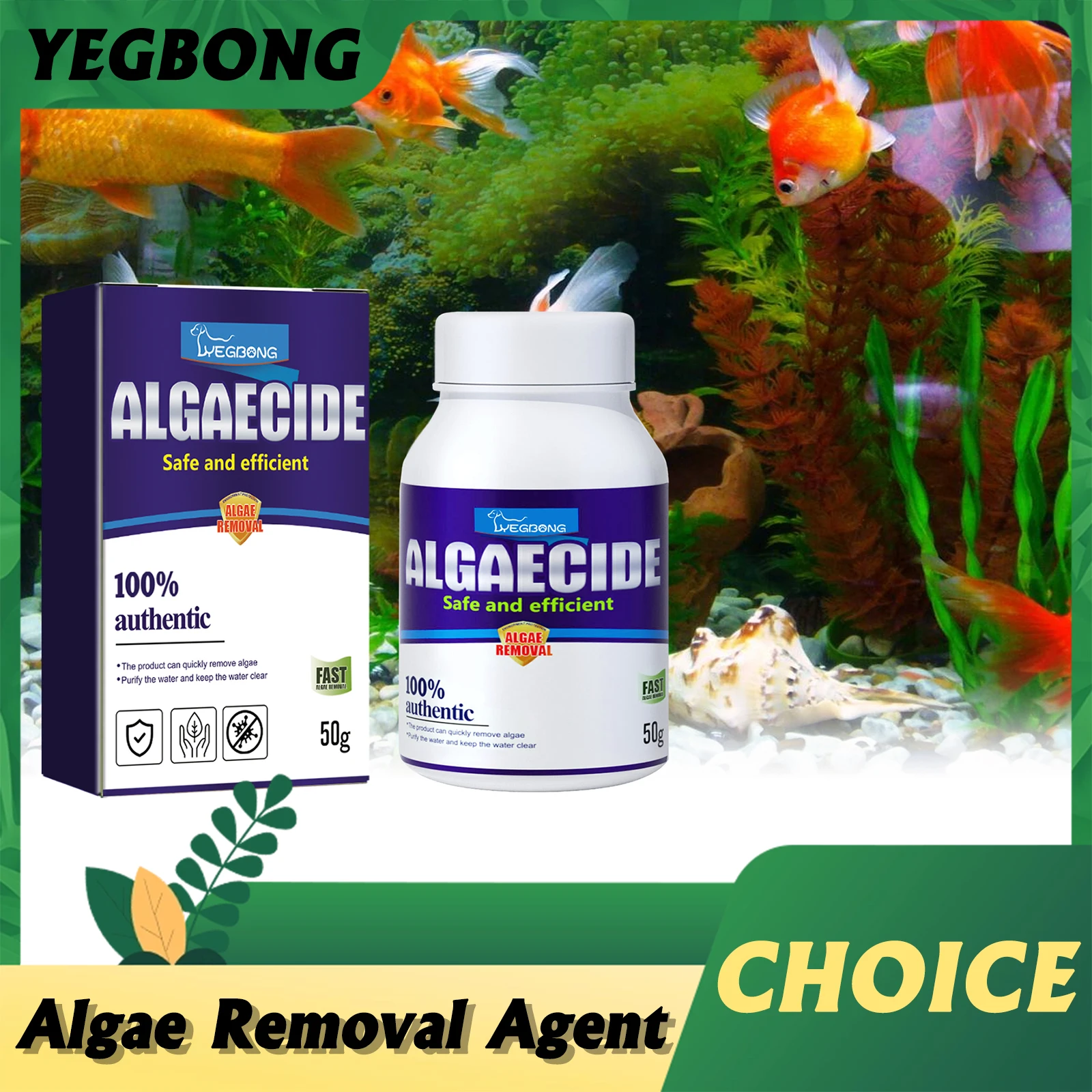 

YEGBONG Algae Removal Agent Effectively Remove Algae Purify Water Quality Prevent Water Pollution Fish Tank Algae Removing Moss