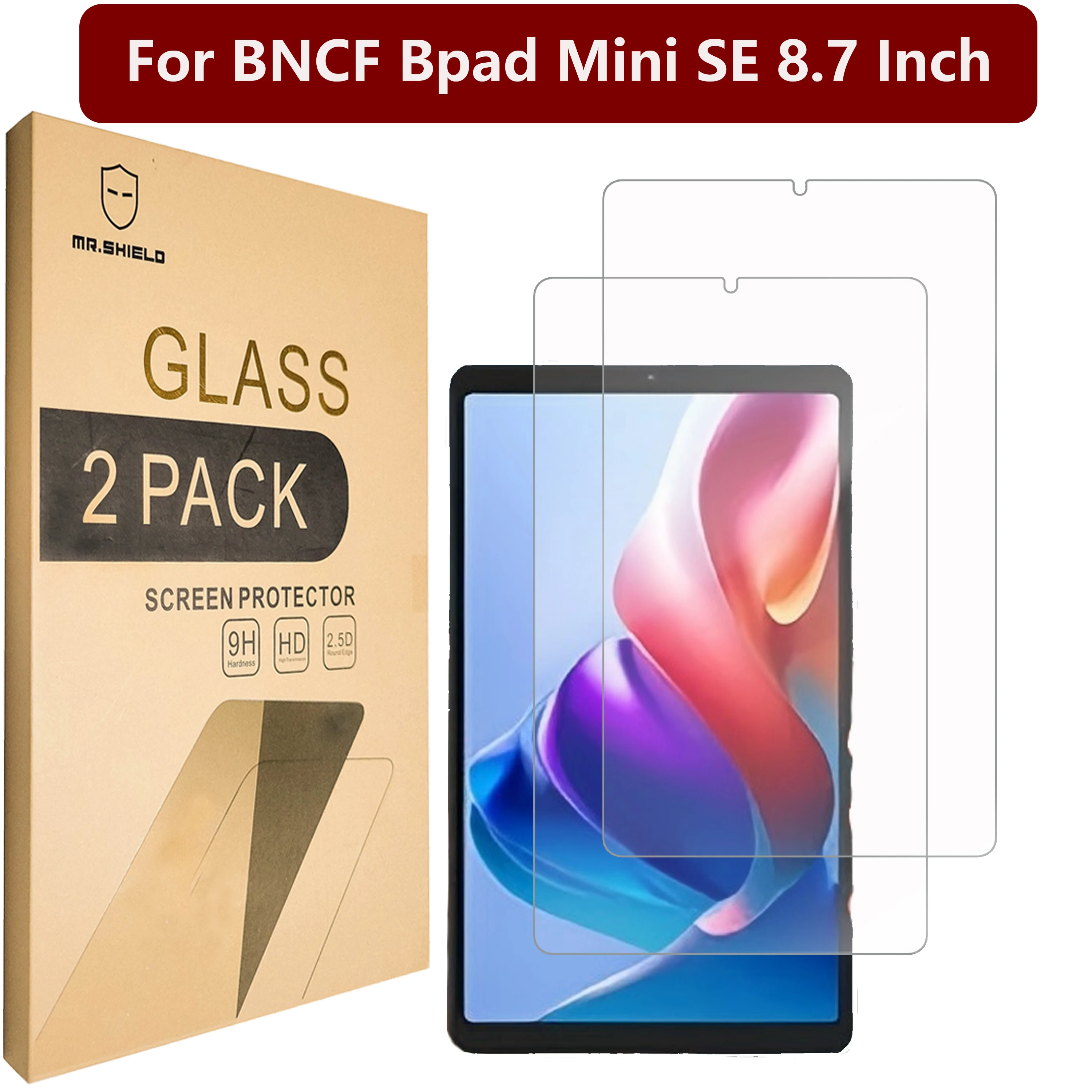 

Mr.Shield Screen Protector compatible with BNCF Bpad Mini SE 8.7 Inch [2-PACK] [Tempered Glass] [9H Hardness]