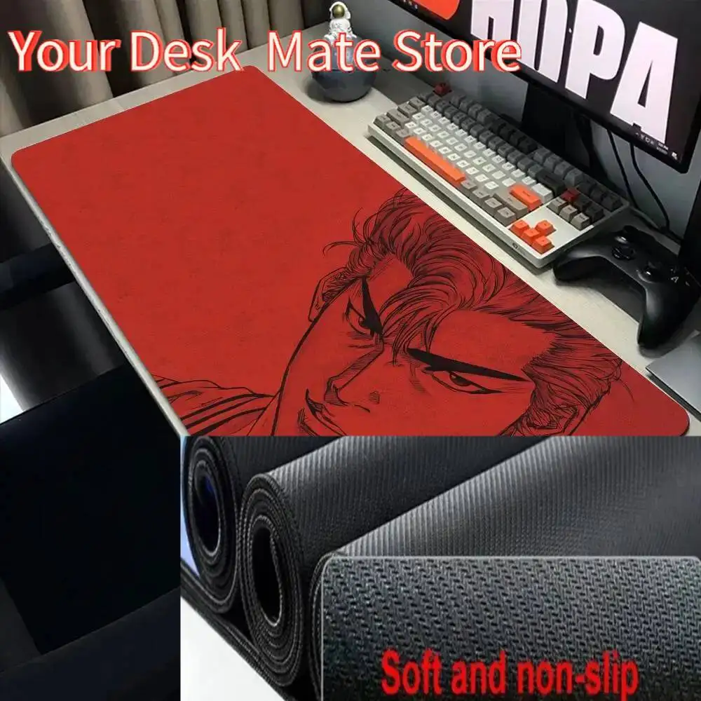 Anime Slam Dunk Mauspad Sport Basketball Schreibtisch Mauspad HD Schreibtischunterlage Erweiterte Gaming Tastaturmatten Großes XXL Gamer Mousepad