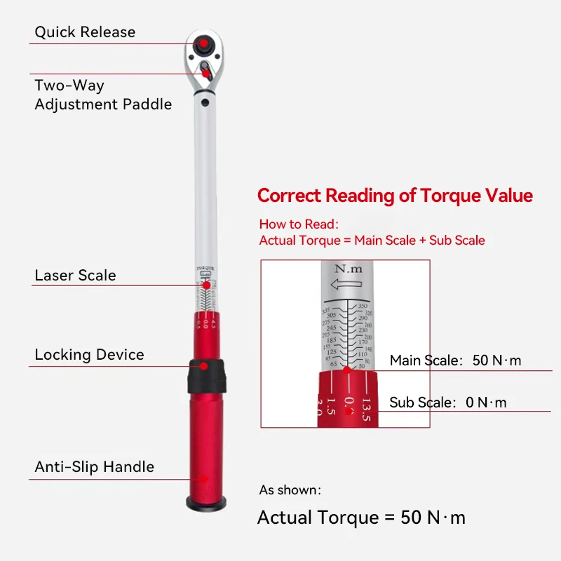 TOPLIA 15-Piece Mechanical Ratchet Torque Wrench Set,1/4