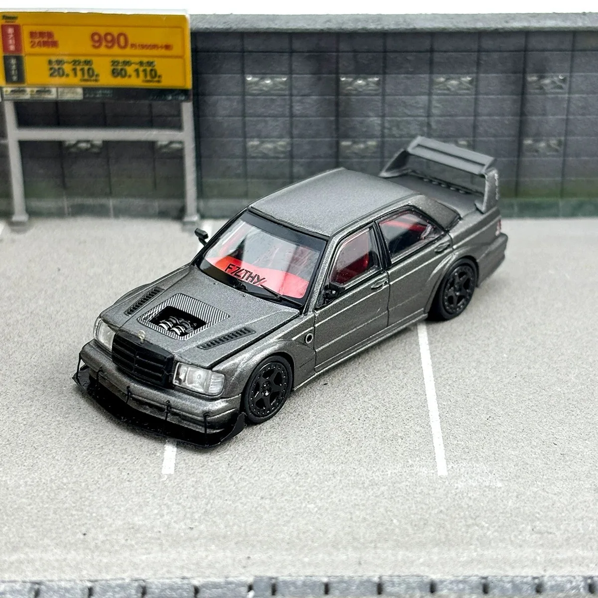 Модель RM Rhino 1:64 Mercedes 190E EVO II, модифицированная модель автомобиля из широкого кузова из сплава