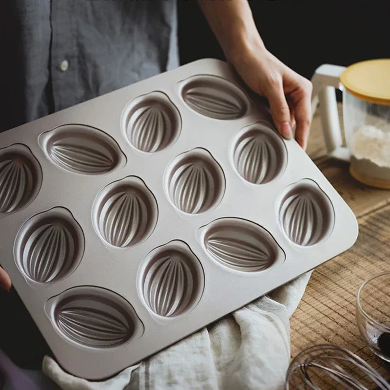 

6/9/12Cup Cake Mould Madeleine Pan 3D Olives Shaped Pastry Baking Tray Nonstick CupCake Decoration Tools Metal Kitchen Bakeware