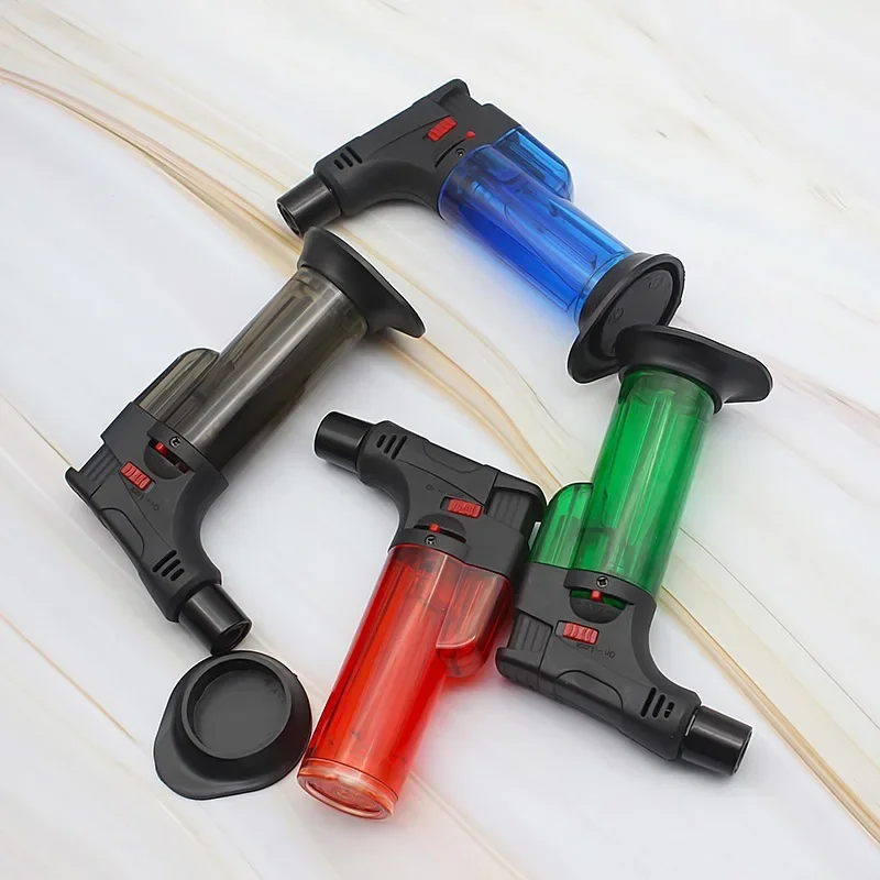 Mini Portable Transparent Oil Window Butane Gas Torch Turbo Jet Flame Lighters Outdoor Camping BBQ Windproof Cigar Lighter