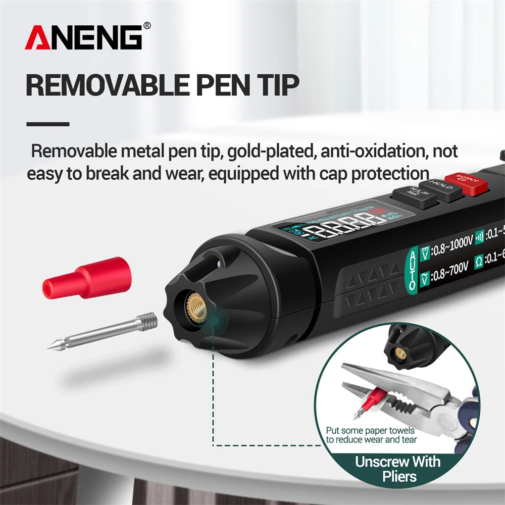 ANENG A3008 Digital 6000 Counts Intelligentes professionelles Multimeter Sensor Pen Tester Strommesser Berührungsloses Voltmeter