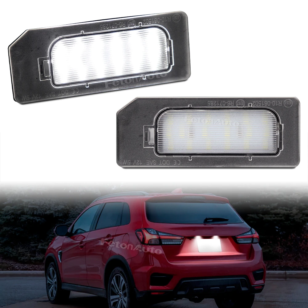 2x  Car Rear White Light License Plate Lights For Mistubishi ASX Outlander Sport RVR PHEV 2011-2020