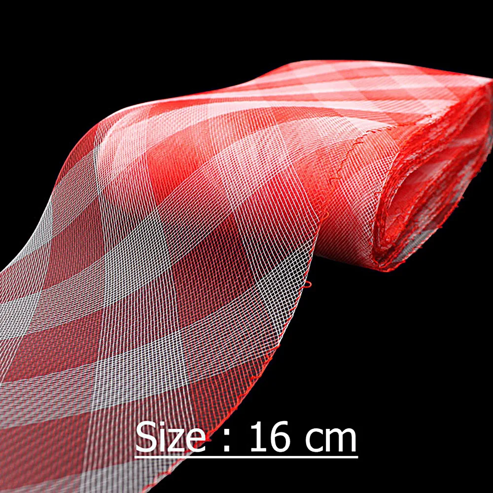 

6.3"(16cm) Check Crinoline Horsehair Braid Fascinator Nylon Mesh Fabric 90yard/lot