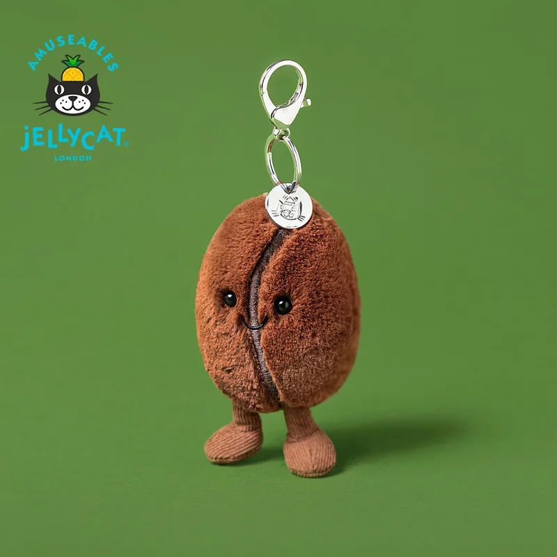 

UK Jellycat Fun Coffee Bean Bag Charm Plush Doll Keychain Birthday Gift New Autumn Winter Collection