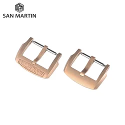 San Martin Logo Bronze Dornschließe 18mm Uhrenverschluss 20mm für Armband steril 22mm Boucle Fibbia Orologio gebürstet langlebig DIY