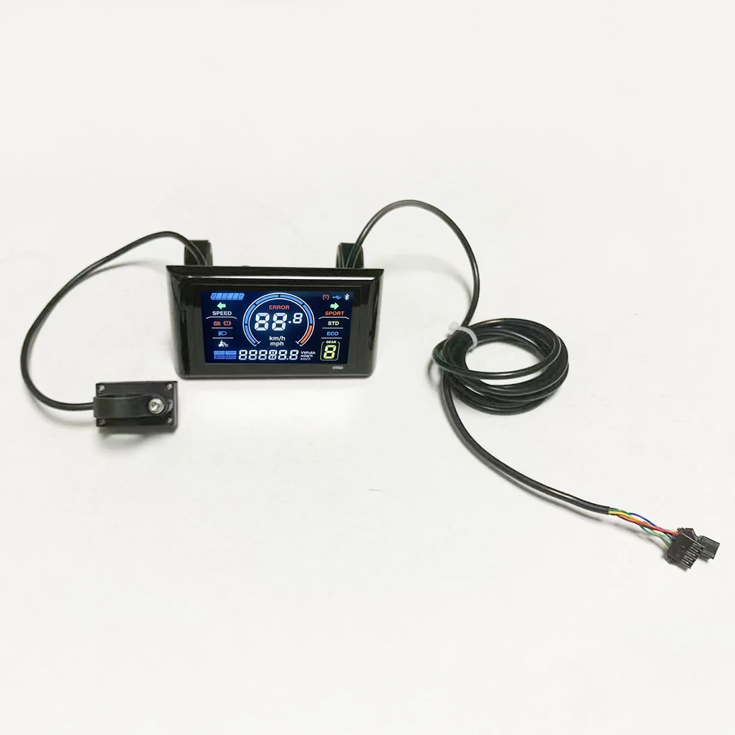 24v 36v 48v 60v 64v 72v LCD-S966 Color screen instrument 5+2pin SM connector matching No.2 protocol for electric mountain bike