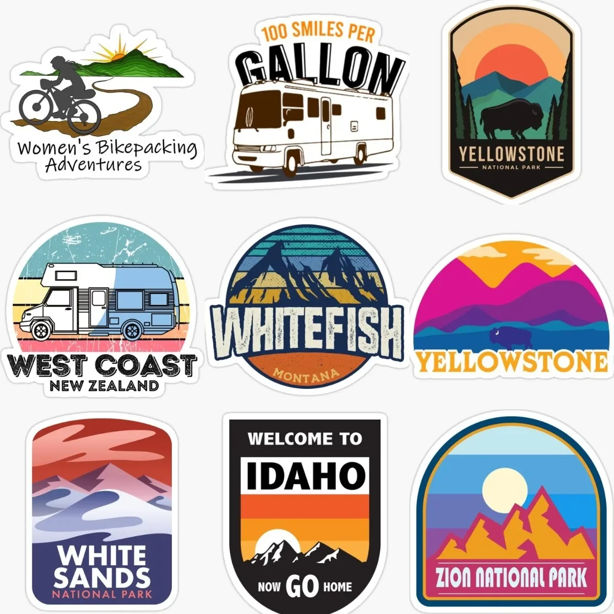 

Sunset Camping Adventure Awaits Creative PVC Waterproof Stickers Accessories for Decorate Car Van Wall Fridge Table Off-road