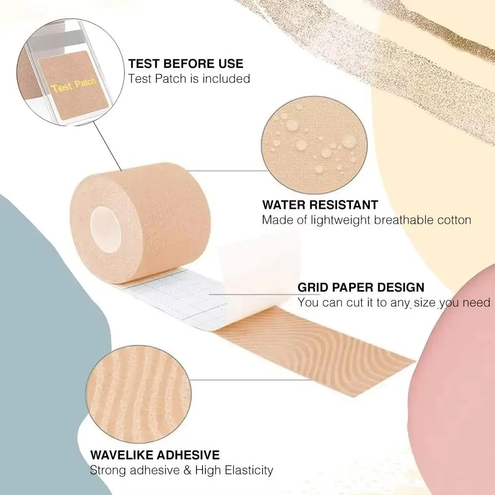 เทปคิเนซิโอโลยีสำหรับใบหน้า วีไลน์ คอ ดวงตา ยกกระชับ ลดริ้วรอย สติ๊กเกอร์เทป ดูแลผิวหน้า เครื่องมือ ผ้าพันแผลยืดหยุ่น