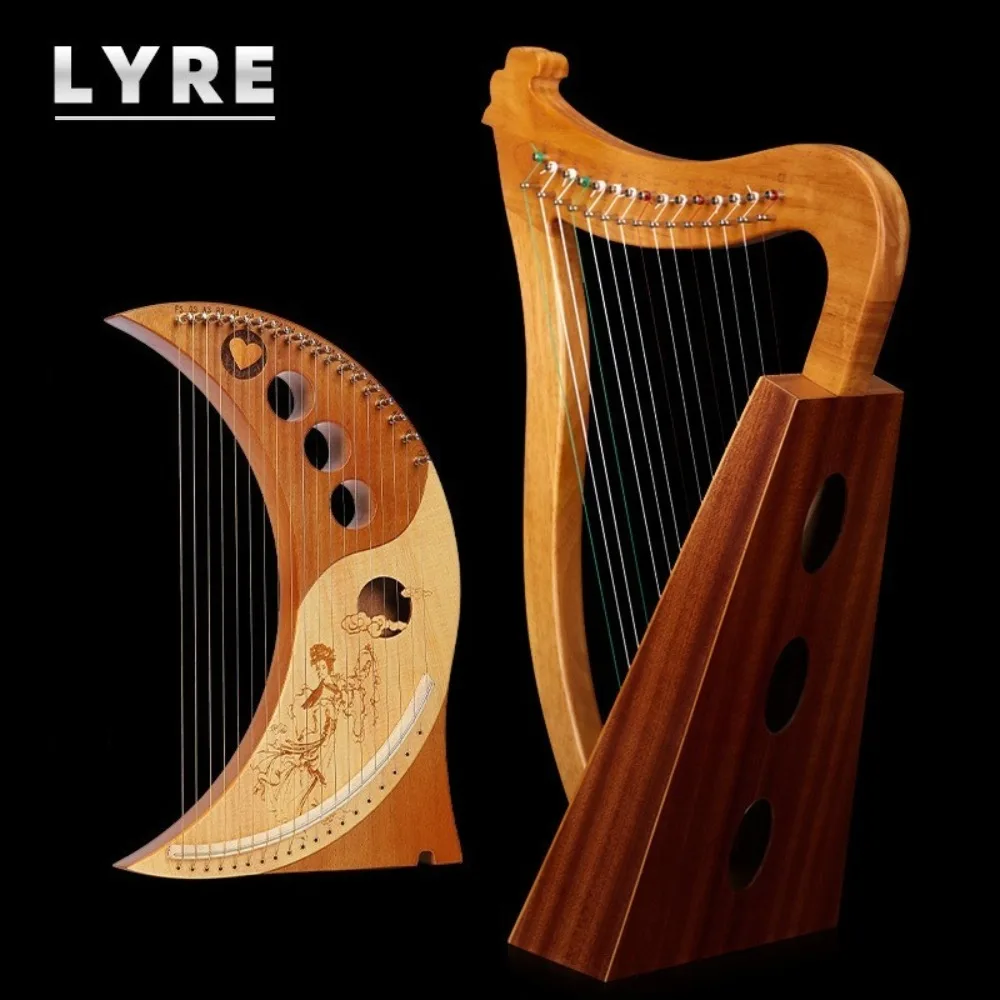 Solid Wood 15 /16 Strings Lyre Harp Beginner Practice Stringed Instruments 19 String Harp Musical Instruments Professional