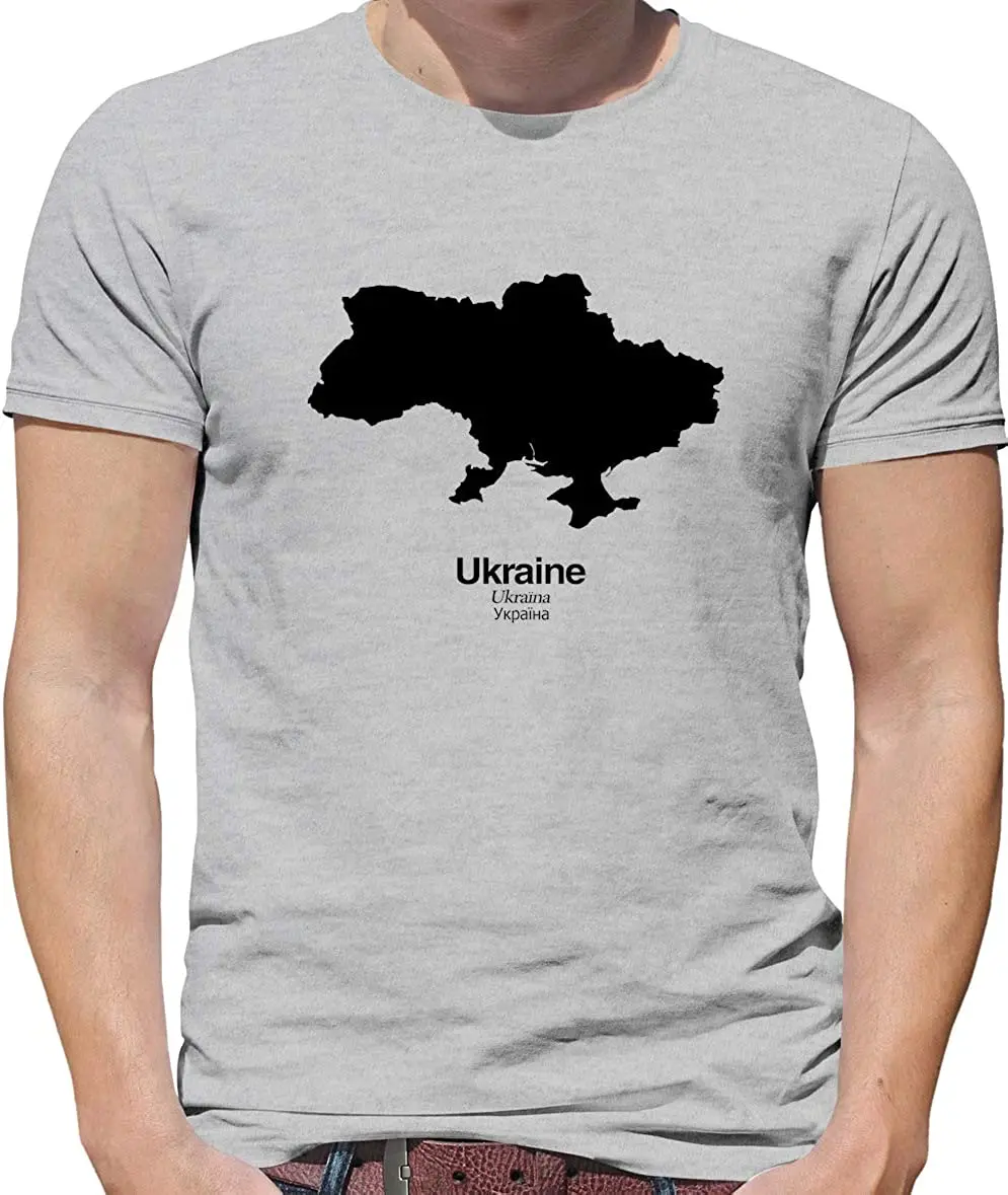 Ukraine Silhouette - Mens T-Shirt Men\'s 100% Cotton Casual T-shirts Loose Top Size S-3XL