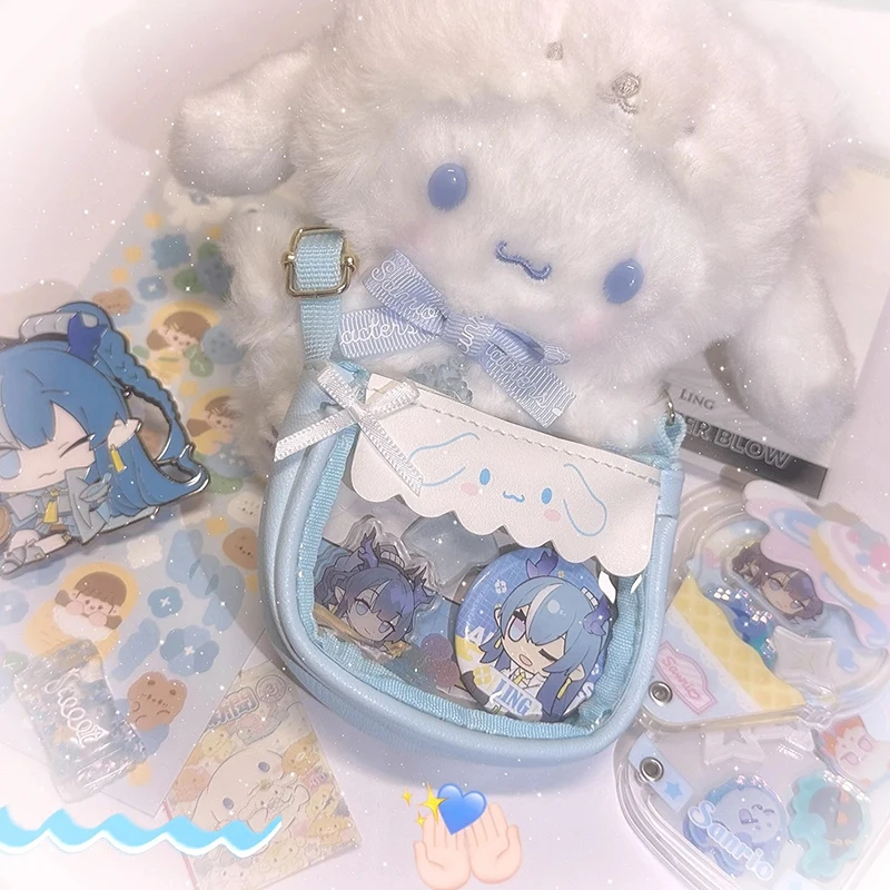 Kawaii Sanrio Cinnamoroll Itabag Anime Pompompurin Kuromi Mini Coin Storage Bag Doll Decoration Y2k Bag Pendant Kids Toys Gifts