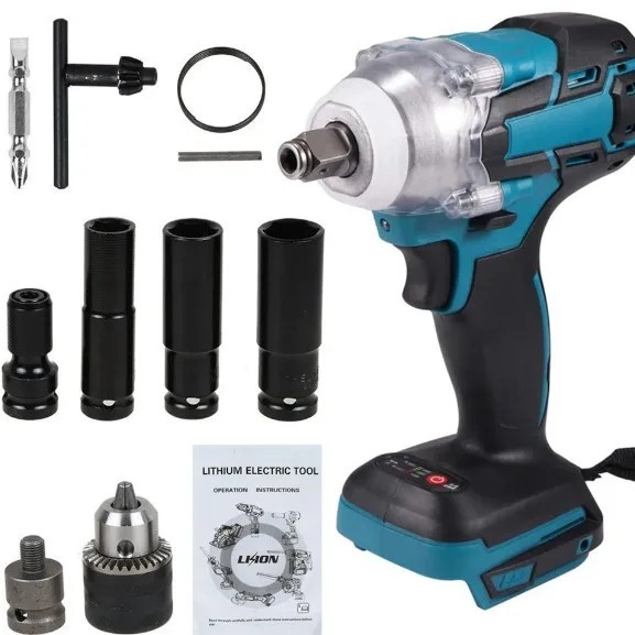 high-power electric wrench high torque woodworking auto repair tools lithium battery rechargeable impact wrench screwdriver