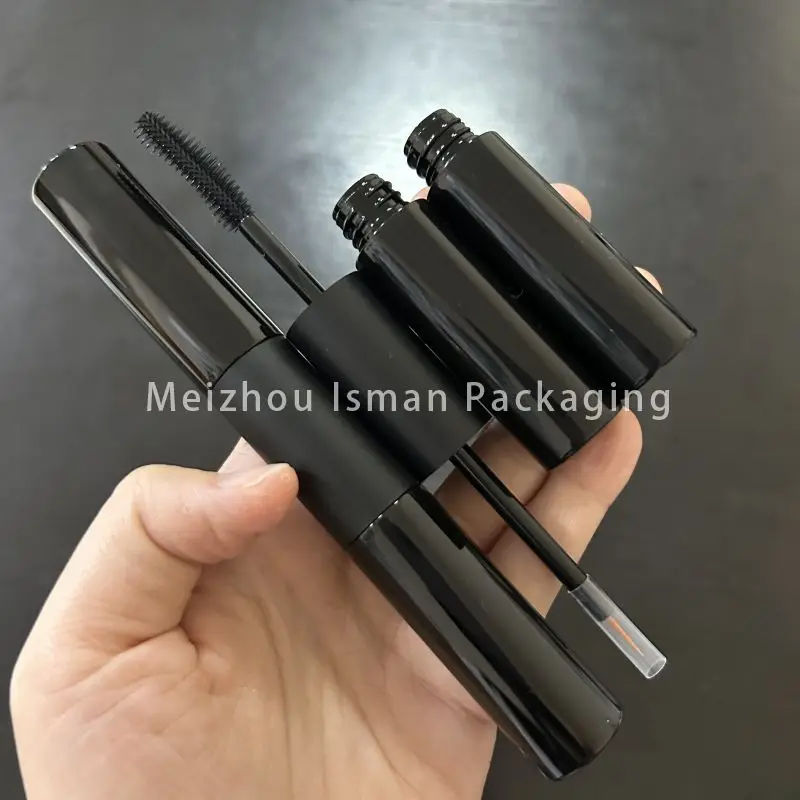 50 Stück nachfüllbar 8ml * 2 schwarz doppelseitige Wimpern kleber Tube Mascara Zauberstab Tube leere Verpackung mit Pinsel