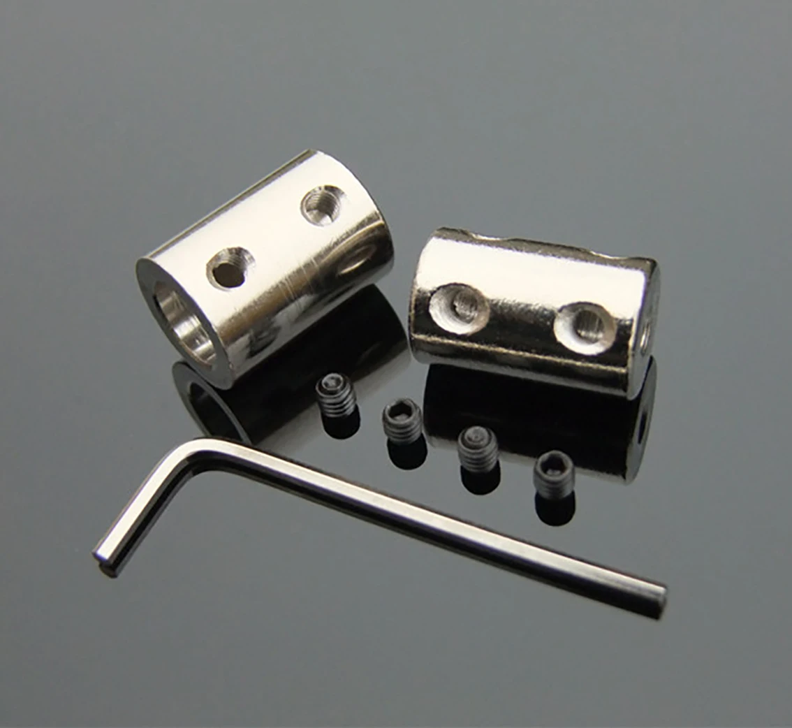 1 pièce 45 #   Accouplement d'arbre de moteur rigide en acier, coupleur 4/5/6/8/10mm, adaptateur de manchon de connecteur de Transmission pour bateau, modèle de voiture, avion
