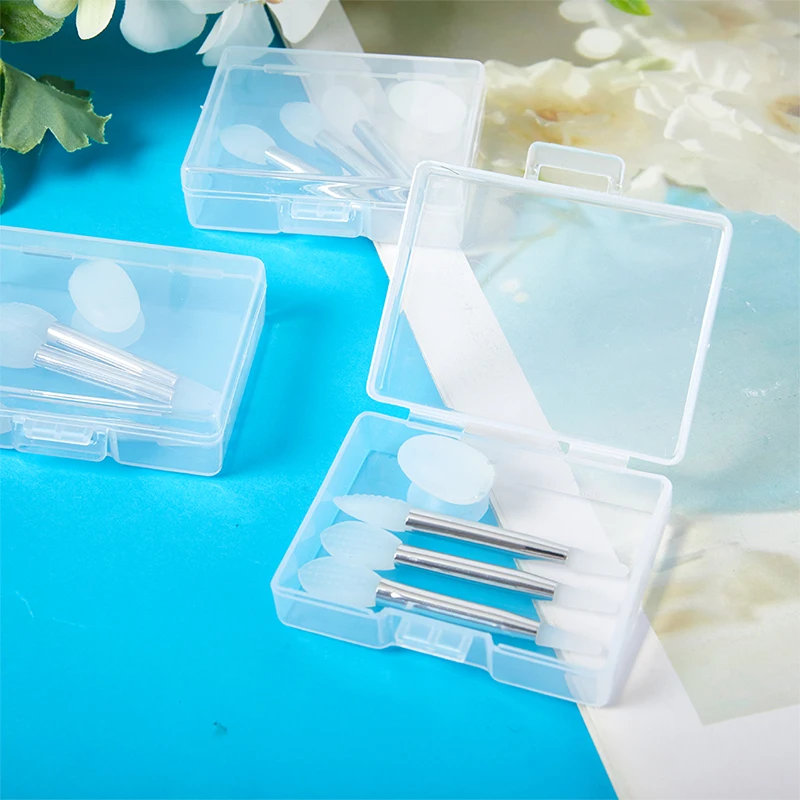 1 set balsamo per labbra in silicone morbido pennello per maschera per labbra con ventosa copertura antipolvere rossetto pennelli per trucco cosmetico scatola di immagazzinaggio pennello per rossetto