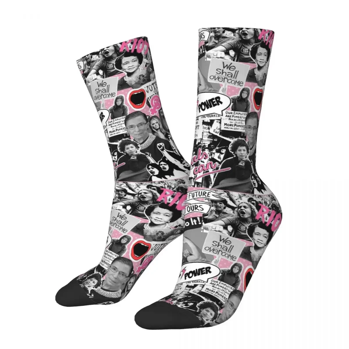 

Feminism Collage Socks Harajuku Super Soft Stockings All Season Long Socks Accessories for Man's Woman's Gifts